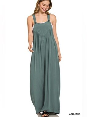 Zenana Women's Woven Rayon Crepe Overalls